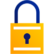 Illustration of a padlock with a keyhole in the middle.